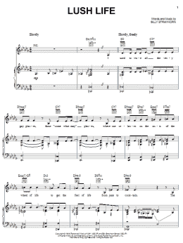 page one of Lush Life (Piano, Vocal & Guitar Chords (Right-Hand Melody))