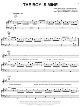 page one of The Boy Is Mine (Piano, Vocal & Guitar Chords (Right-Hand Melody))