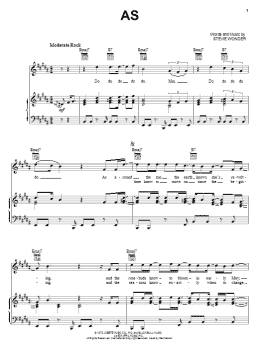 page one of As (Piano, Vocal & Guitar Chords (Right-Hand Melody))