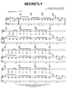 page one of Secretly (Piano, Vocal & Guitar Chords (Right-Hand Melody))
