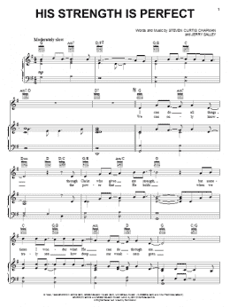 page one of His Strength Is Perfect (Piano, Vocal & Guitar Chords (Right-Hand Melody))