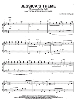 page one of Jessica's Theme (Breaking In The Colt) (from The Man From Snowy River) (Piano Solo)