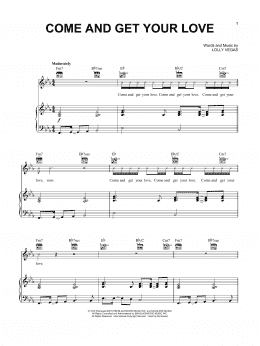 page one of Come And Get Your Love (Piano, Vocal & Guitar Chords (Right-Hand Melody))