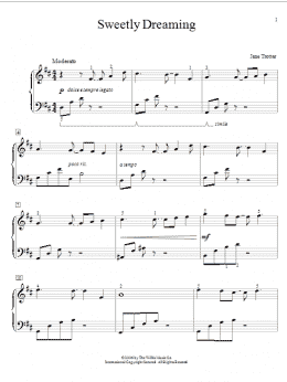 page one of Sweetly Dreaming (Educational Piano)