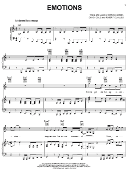 page one of Emotions (Piano, Vocal & Guitar Chords (Right-Hand Melody))