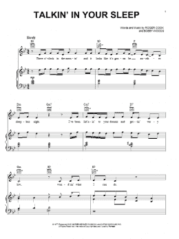 page one of Talkin' In Your Sleep (Piano, Vocal & Guitar Chords (Right-Hand Melody))
