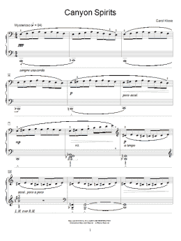 page one of Canyon Spirits (Educational Piano)