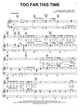 page one of Too Far This Time (Piano, Vocal & Guitar Chords (Right-Hand Melody))