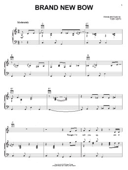 page one of Brand New Bow (Piano, Vocal & Guitar Chords (Right-Hand Melody))