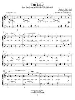 page one of I'm Late (from Alice In Wonderland) (arr. Phillip Keveren) (Educational Piano)
