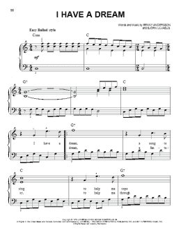 page one of I Have A Dream (Easy Piano)