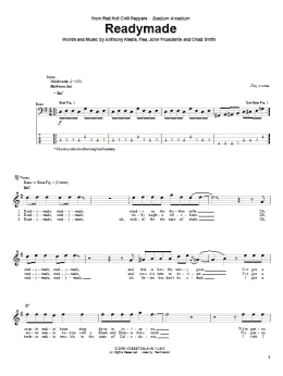 page one of Readymade (Bass Guitar Tab)