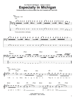 page one of Especially In Michigan (Bass Guitar Tab)
