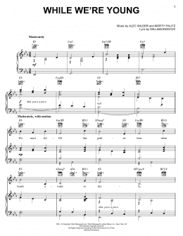 page one of While We're Young (Piano, Vocal & Guitar Chords (Right-Hand Melody))