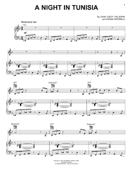 page one of A Night In Tunisia (Piano, Vocal & Guitar Chords (Right-Hand Melody))