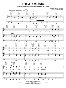 page one of I Hear Music (Piano, Vocal & Guitar Chords (Right-Hand Melody))