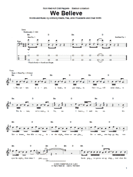 page one of We Believe (Bass Guitar Tab)
