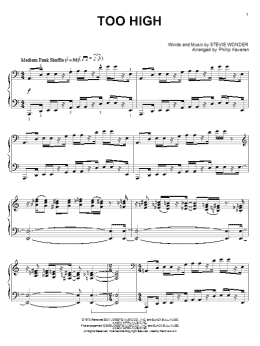 page one of Too High (arr. Phillip Keveren) (Piano Solo)