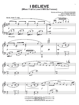 page one of I Believe (When I Fall In Love It Will Be Forever) (arr. Phillip Keveren) (Piano Solo)