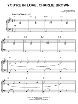page one of You're In Love, Charlie Brown (arr. Phillip Keveren) (Easy Piano)
