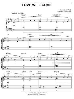 page one of Love Will Come (arr. Phillip Keveren) (Easy Piano)