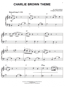 page one of Charlie Brown Theme (arr. Phillip Keveren) (Easy Piano)