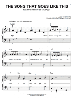 page one of The Song That Goes Like This (from Monty Python's Spamalot) (Big Note Piano)