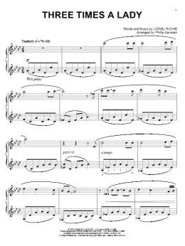 page one of Three Times A Lady (arr. Phillip Keveren) (Piano Solo)