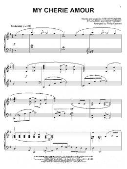 page one of My Cherie Amour (arr. Phillip Keveren) (Piano Solo)