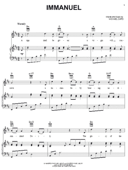 page one of Immanuel (Piano, Vocal & Guitar Chords (Right-Hand Melody))