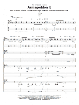 page one of Armageddon It (Guitar Tab)