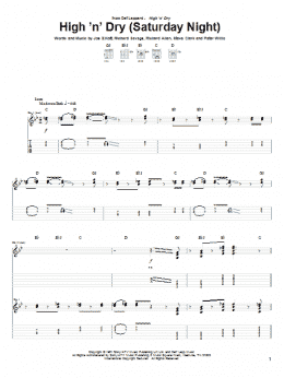 page one of High 'N' Dry (Saturday Night) (Guitar Tab)