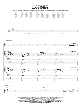 page one of Love Bites (Guitar Tab)