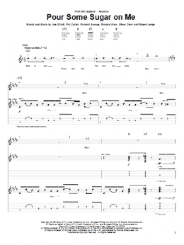 page one of Pour Some Sugar On Me (Guitar Tab)