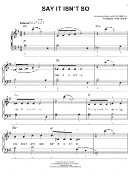 page one of Say It Isn't So (arr. Phillip Keveren) (Easy Piano)