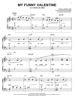 page one of My Funny Valentine (arr. Phillip Keveren) (Easy Piano)