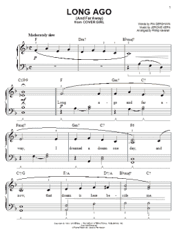 page one of Long Ago (And Far Away) (arr. Phillip Keveren) (Easy Piano)