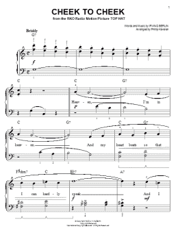 page one of Cheek To Cheek (arr. Phillip Keveren) (Easy Piano)