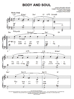 page one of Body And Soul (arr. Phillip Keveren) (Easy Piano)