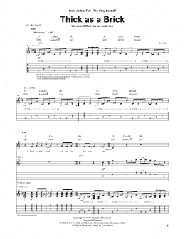 page one of Thick As A Brick (Guitar Tab)