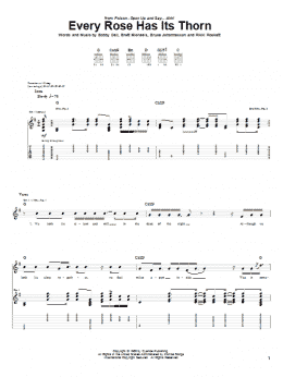 page one of Every Rose Has Its Thorn (Guitar Tab)