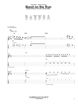 page one of Band On The Run (Guitar Tab)