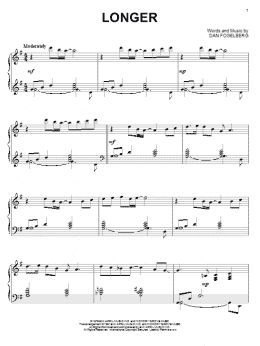 page one of Longer (Piano Solo)