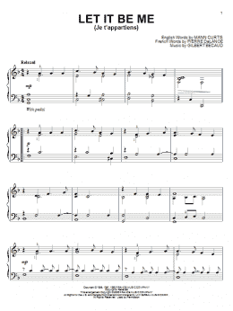page one of Let It Be Me (Je T'appartiens) (Piano Solo)