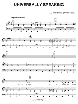 page one of Universally Speaking (Piano, Vocal & Guitar Chords (Right-Hand Melody))