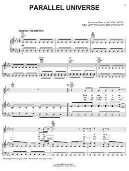 page one of Parallel Universe (Piano, Vocal & Guitar Chords (Right-Hand Melody))