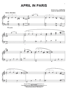 page one of April In Paris (Piano Solo)