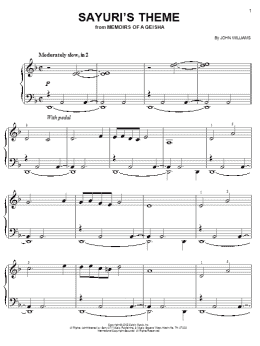 page one of Sayuri's Theme (Easy Piano)