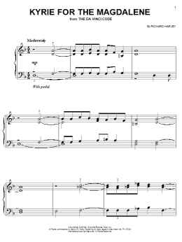 page one of Kyrie For The Magdalene (Easy Piano)