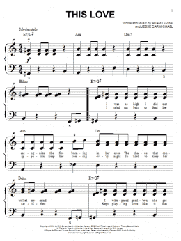 page one of This Love (Big Note Piano)